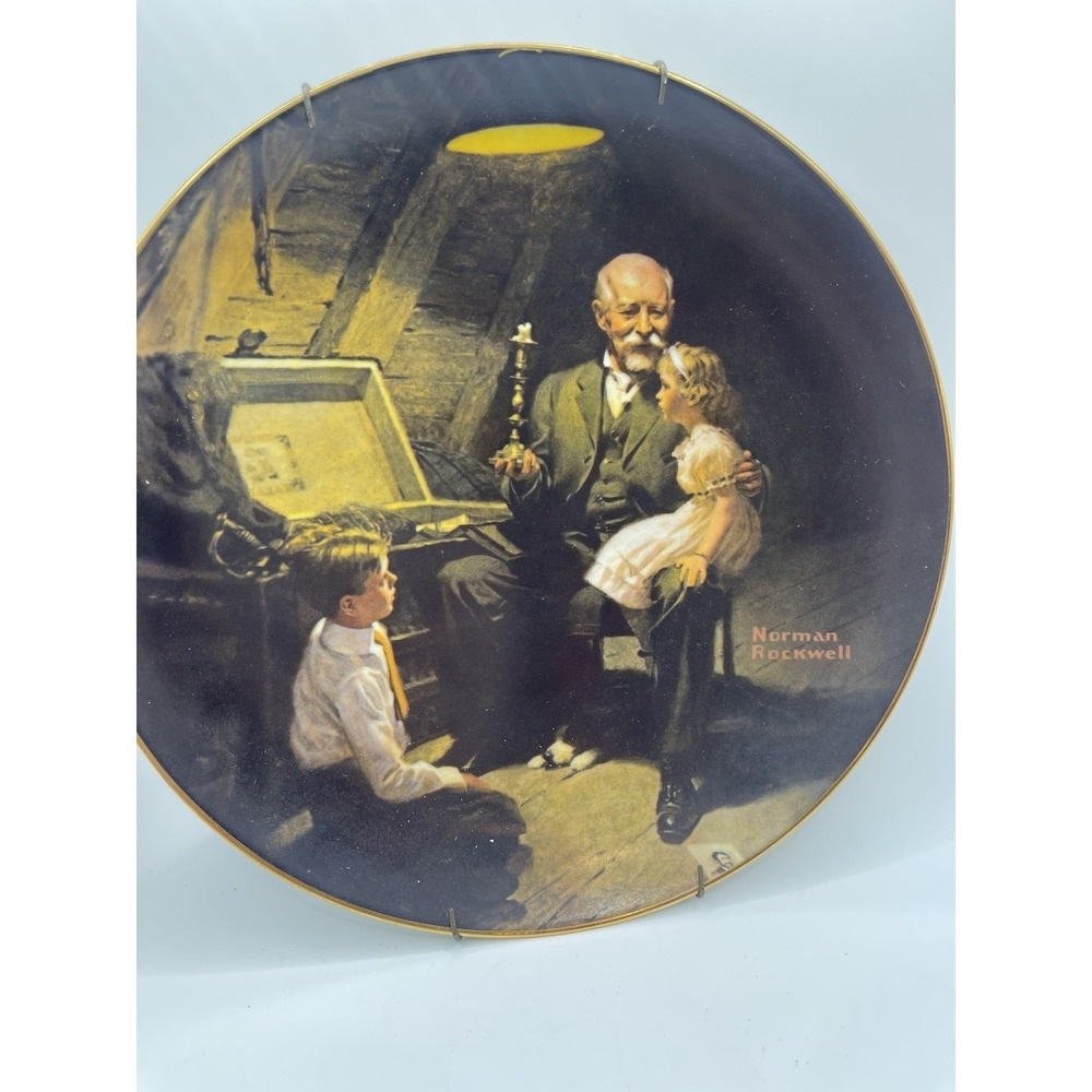 Norman Rockwell‎ Collector's Plate "Grandpa's Treasure Chest" good shape USA